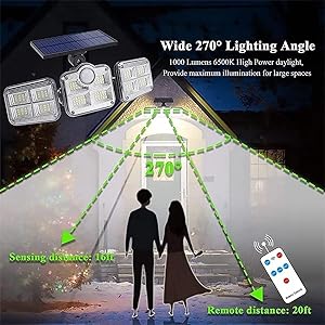 270 degree lighting with 3 adjustable heads